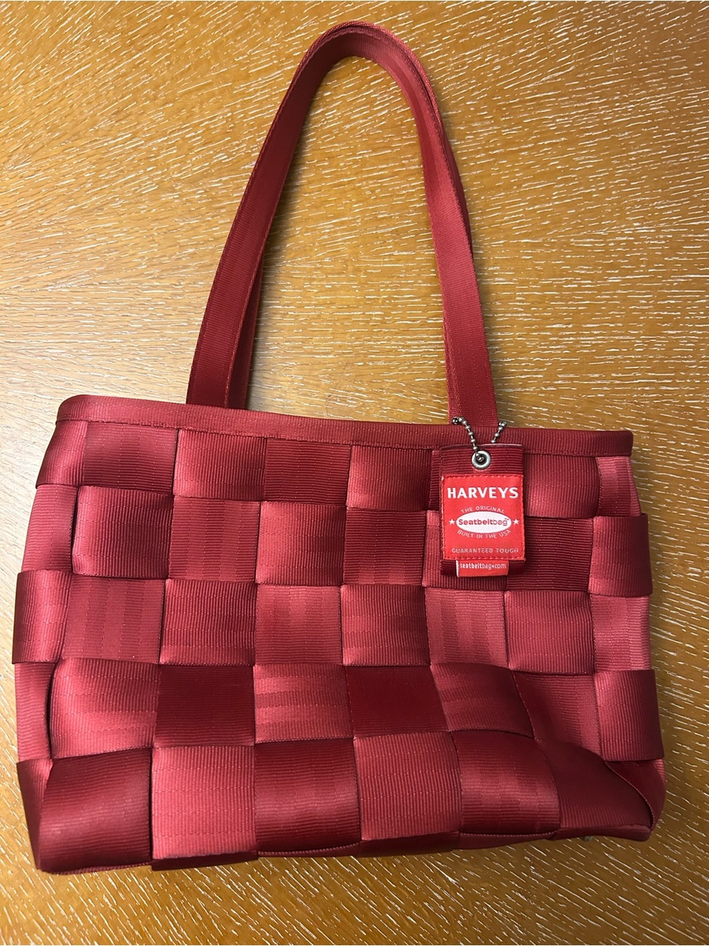 Harveys Red Woven Seatbelt Tote